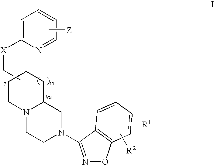 Methods of Treating Mood Disorders Using Pyridyloxymethyl and Benzisoxazole Azabicyclic Derivatives