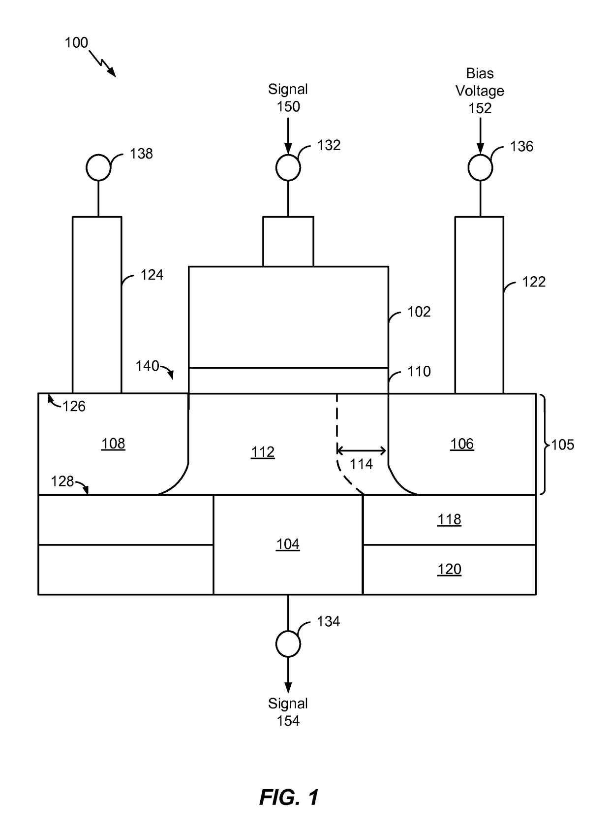 Varactor device with backside contact