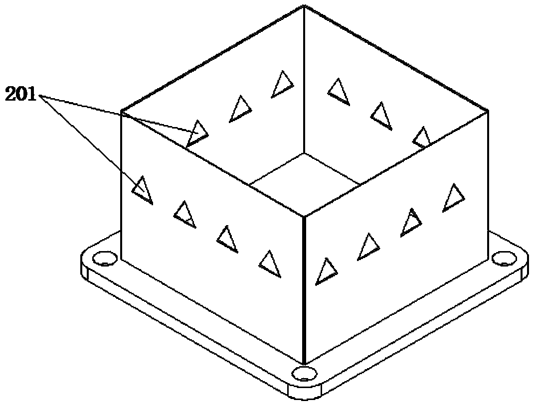 Automobile collision energy absorbing box capable of achieving high-efficiency and stable energy absorption