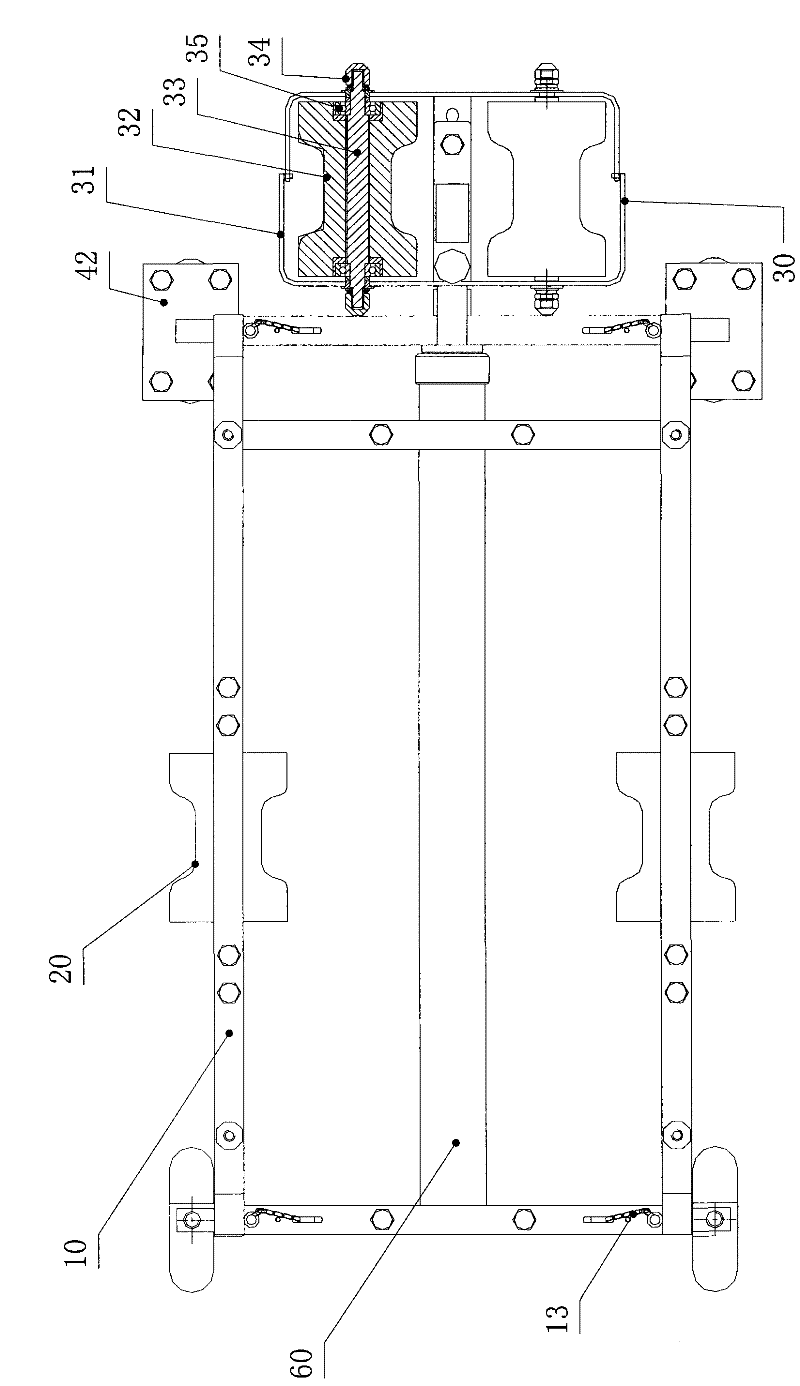 Double-rail travelling wheel carriage and railway lighting lamp