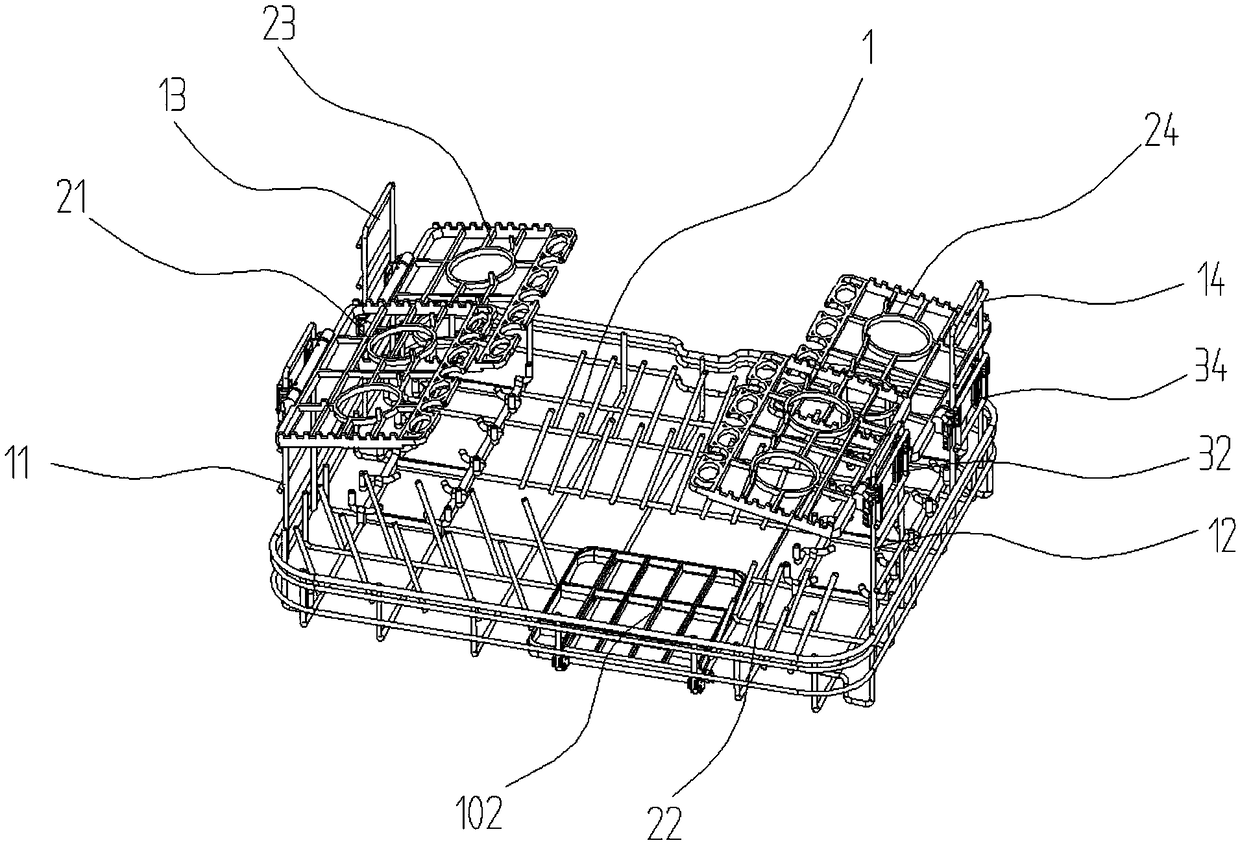 Multifunctional bowl basket for dish washing machine