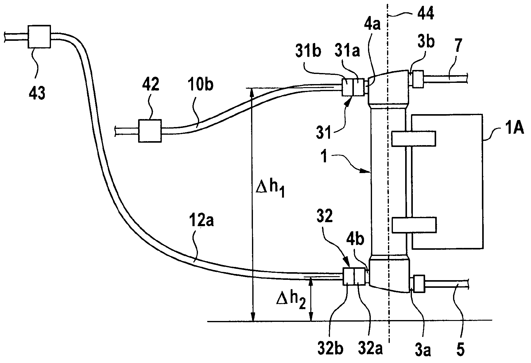 Device and method for monitoring connection of blood treatment unit to liquid system of extracorporeal blood treatment device