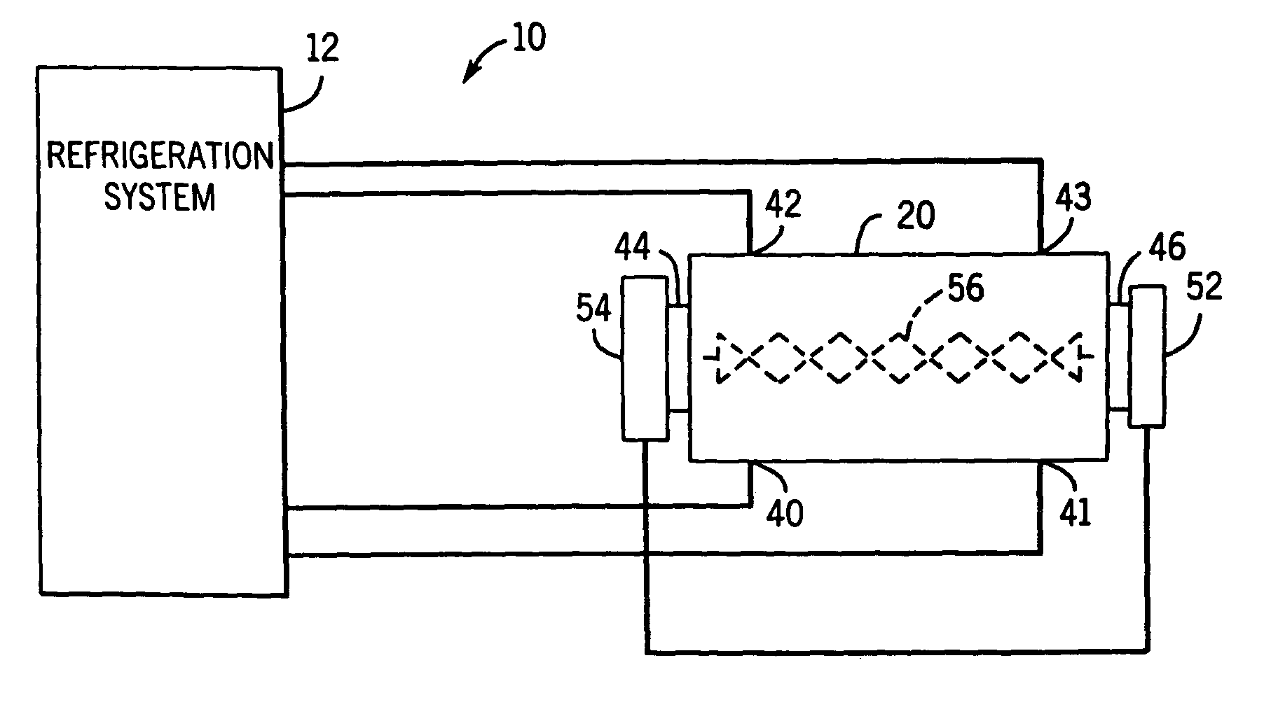 Ice cream machine including a controlled input to the freezing chamber