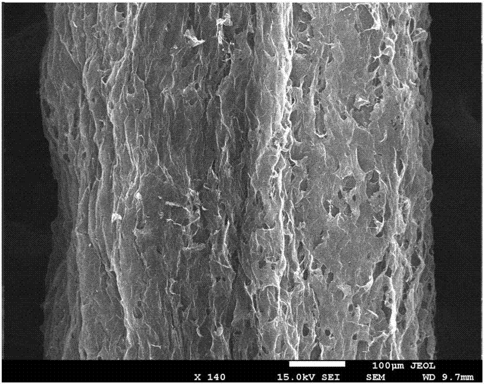 Preparation method of graphene oxide hollow fiber and graphene hollow fiber