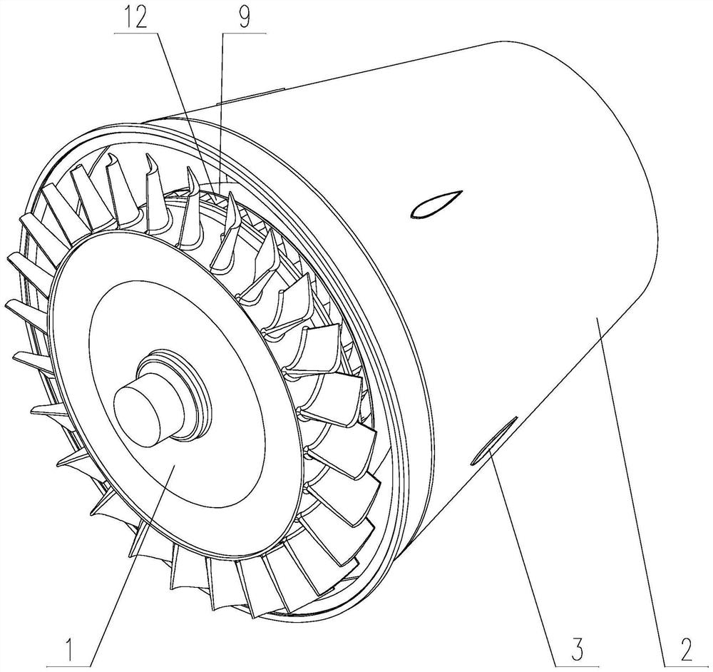 Embedded starting and rotating device of small turbine engine and aircraft with embedded starting and rotating device