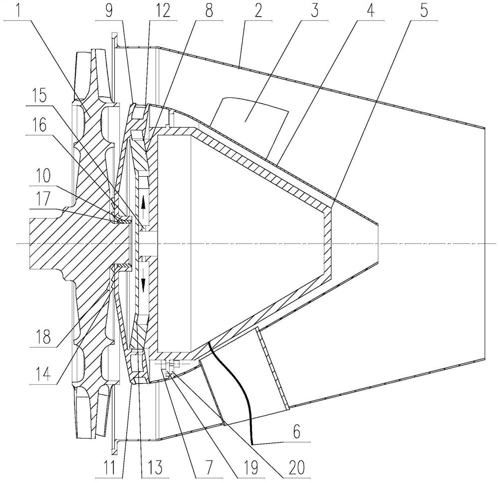 Embedded starting and rotating device of small turbine engine and aircraft with embedded starting and rotating device