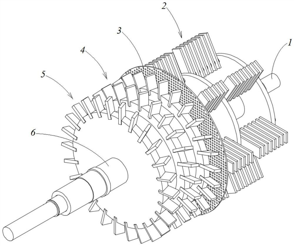 Multi-stage combined type efficient crushing cutter set for flour mill