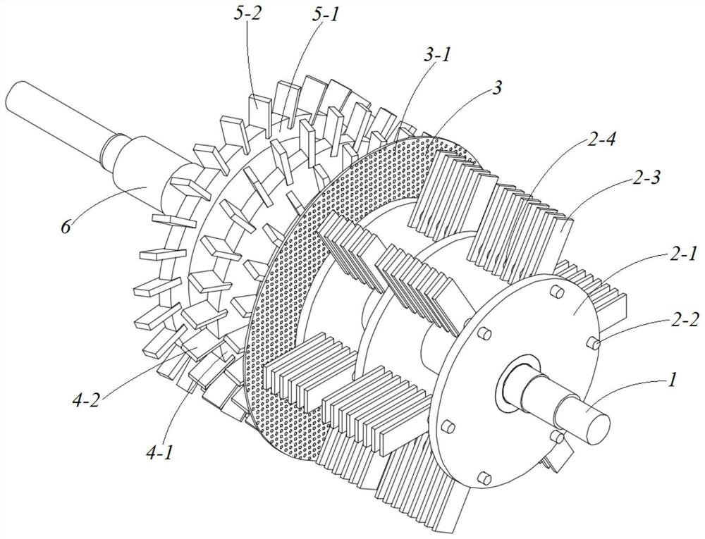 Multi-stage combined type efficient crushing cutter set for flour mill