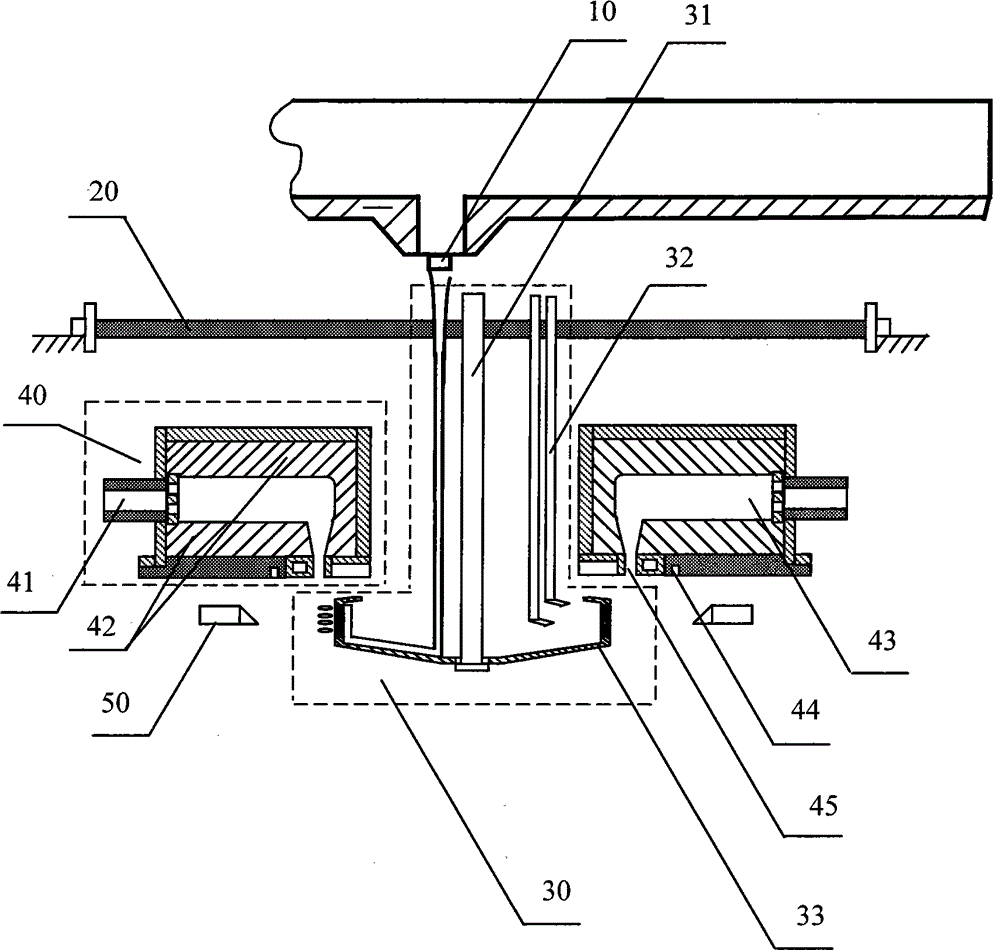 Low-beating degree ultrafine centrifugal glass wool drawing device and drawing method