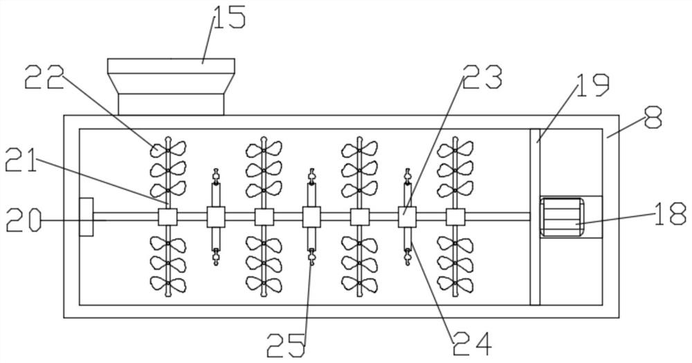 Lifting raw material stirring device for concrete production