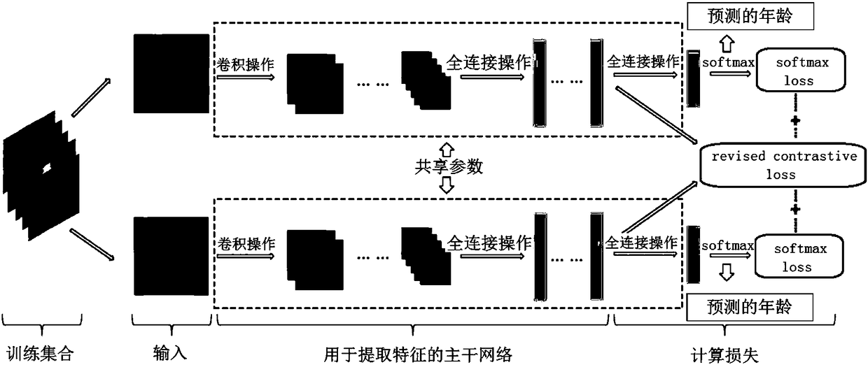 Face age estimation method performing measurement learning based on convolutional neural network