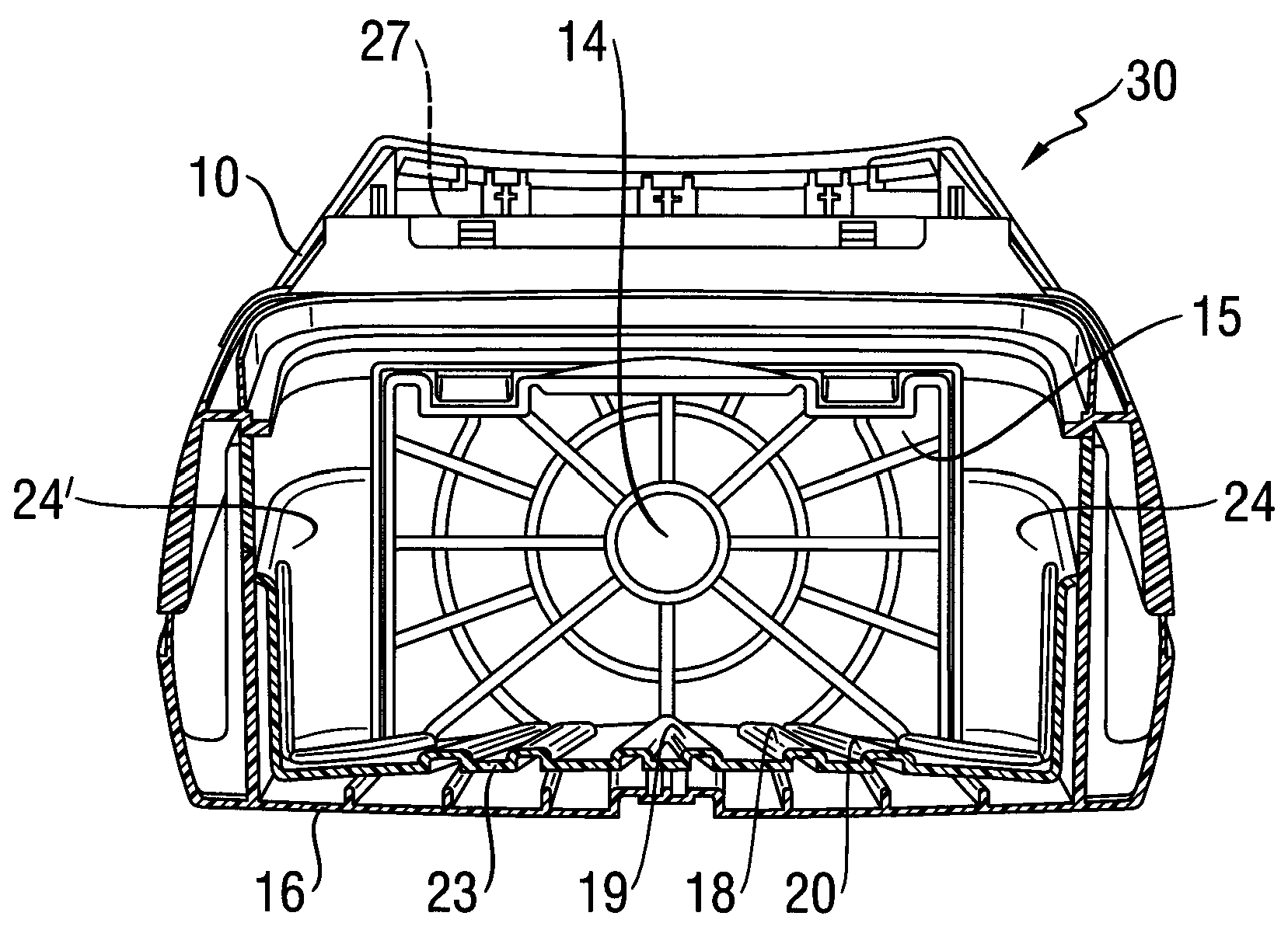 Vacuum cleaner and insert part of a vacuum cleaner