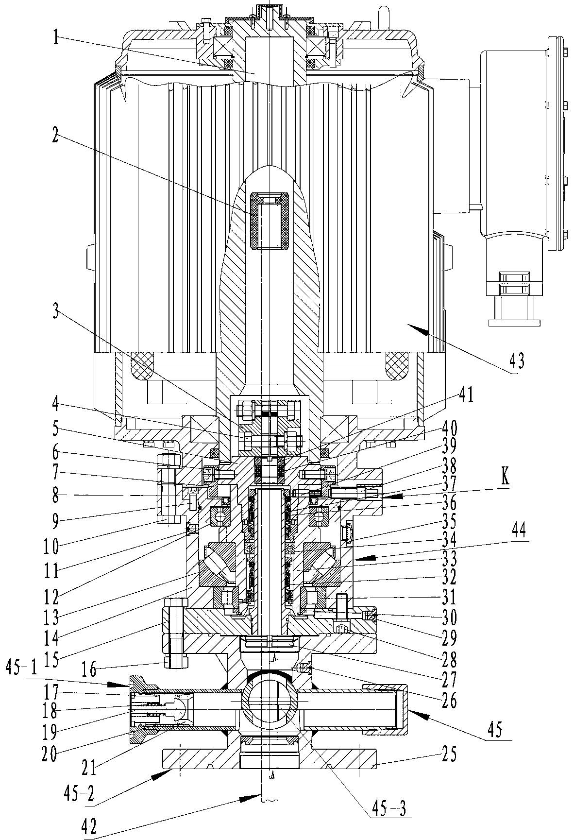 Screw pump driving device