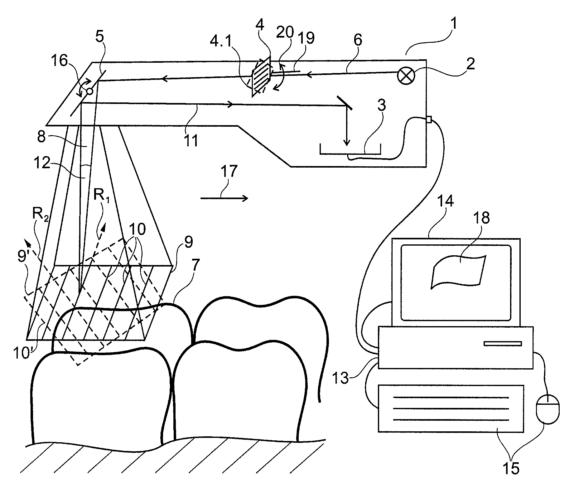 Method for optical measurement of the three dimensional geometry of objects