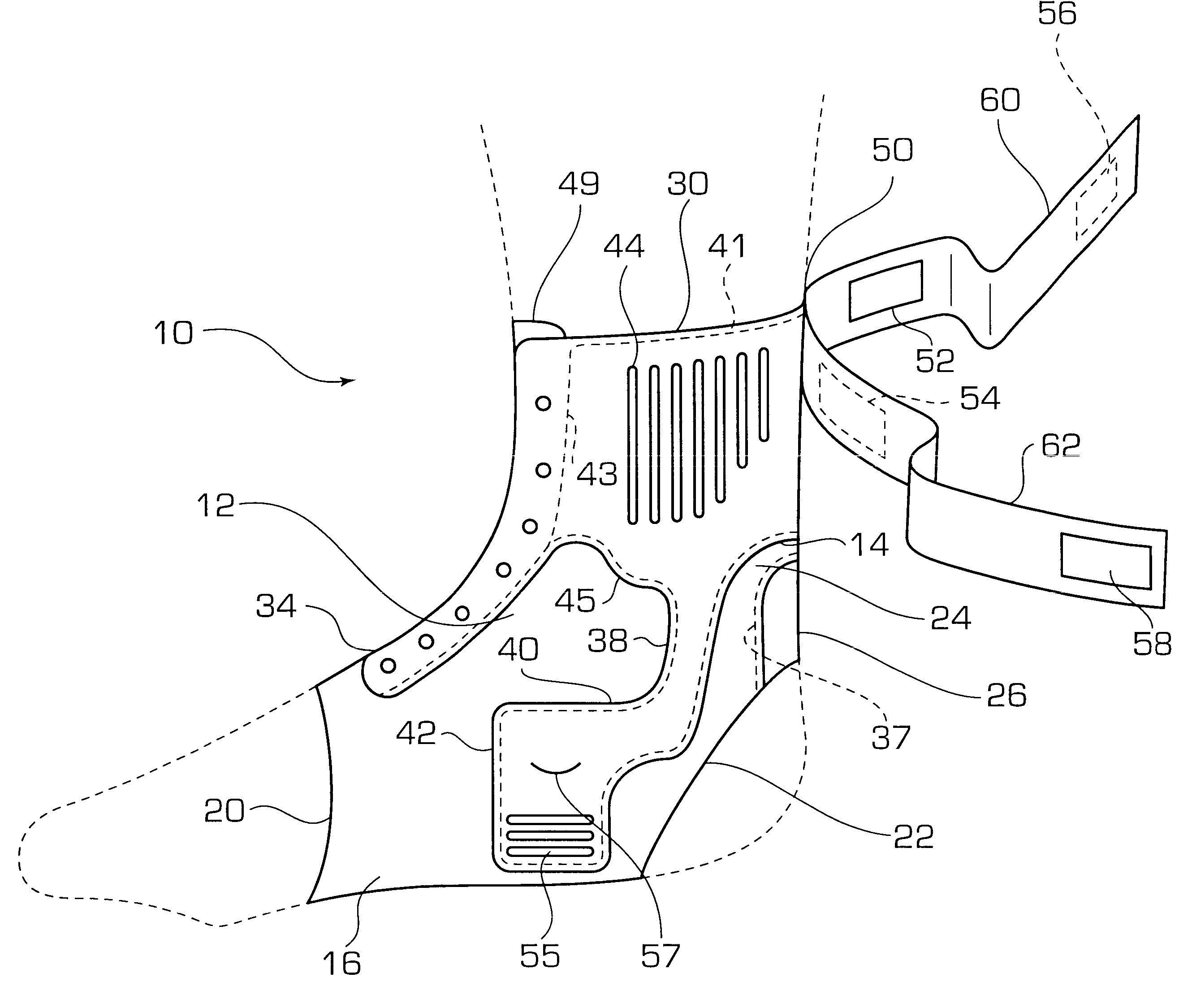 Ankle brace and support and method