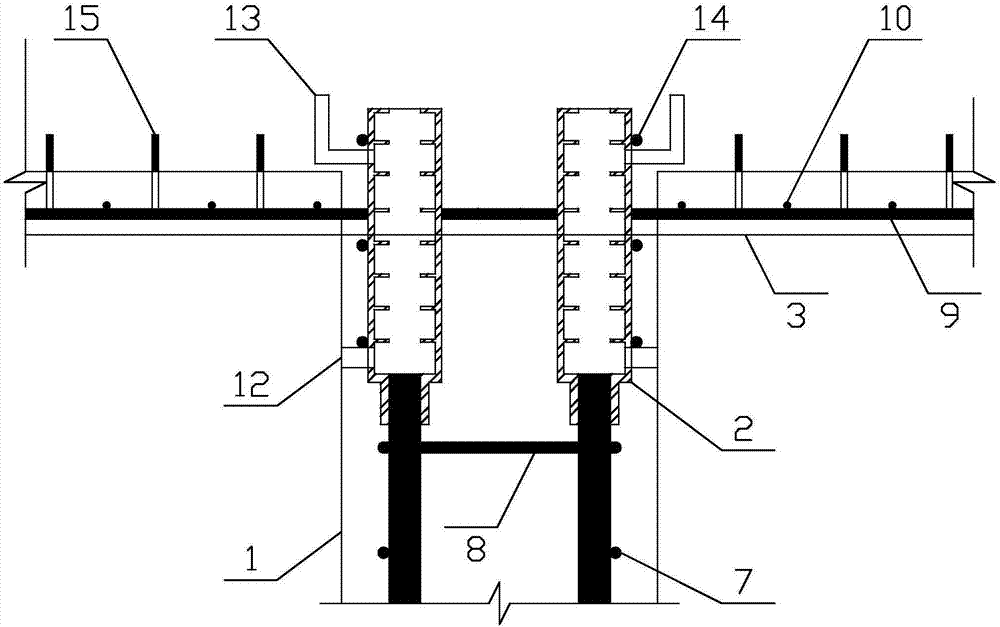 Fabricated prefabricated shear wall and laminated slab node