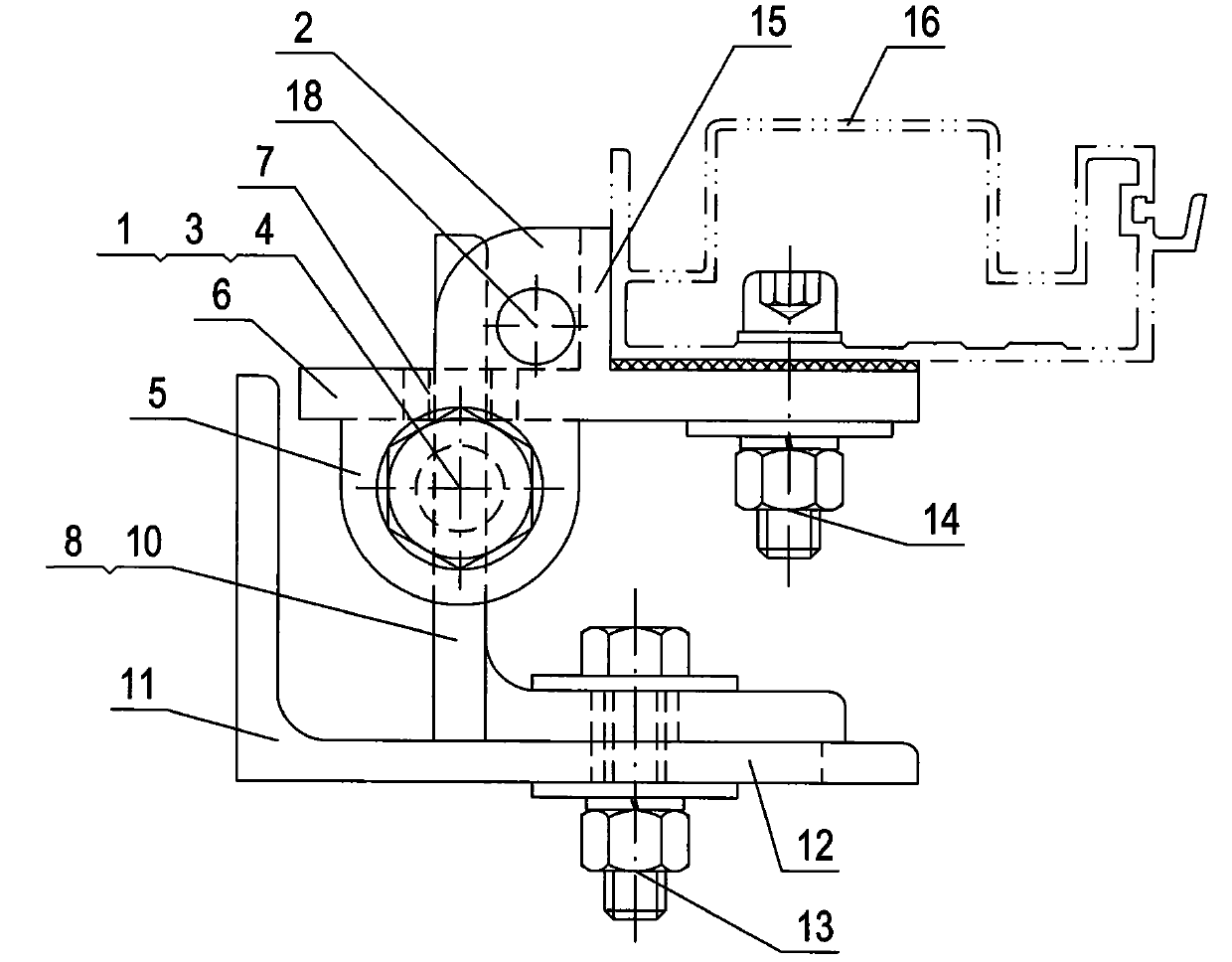 Force bearing device three-dimensionally adjusted and positioned by unitized curtain wall