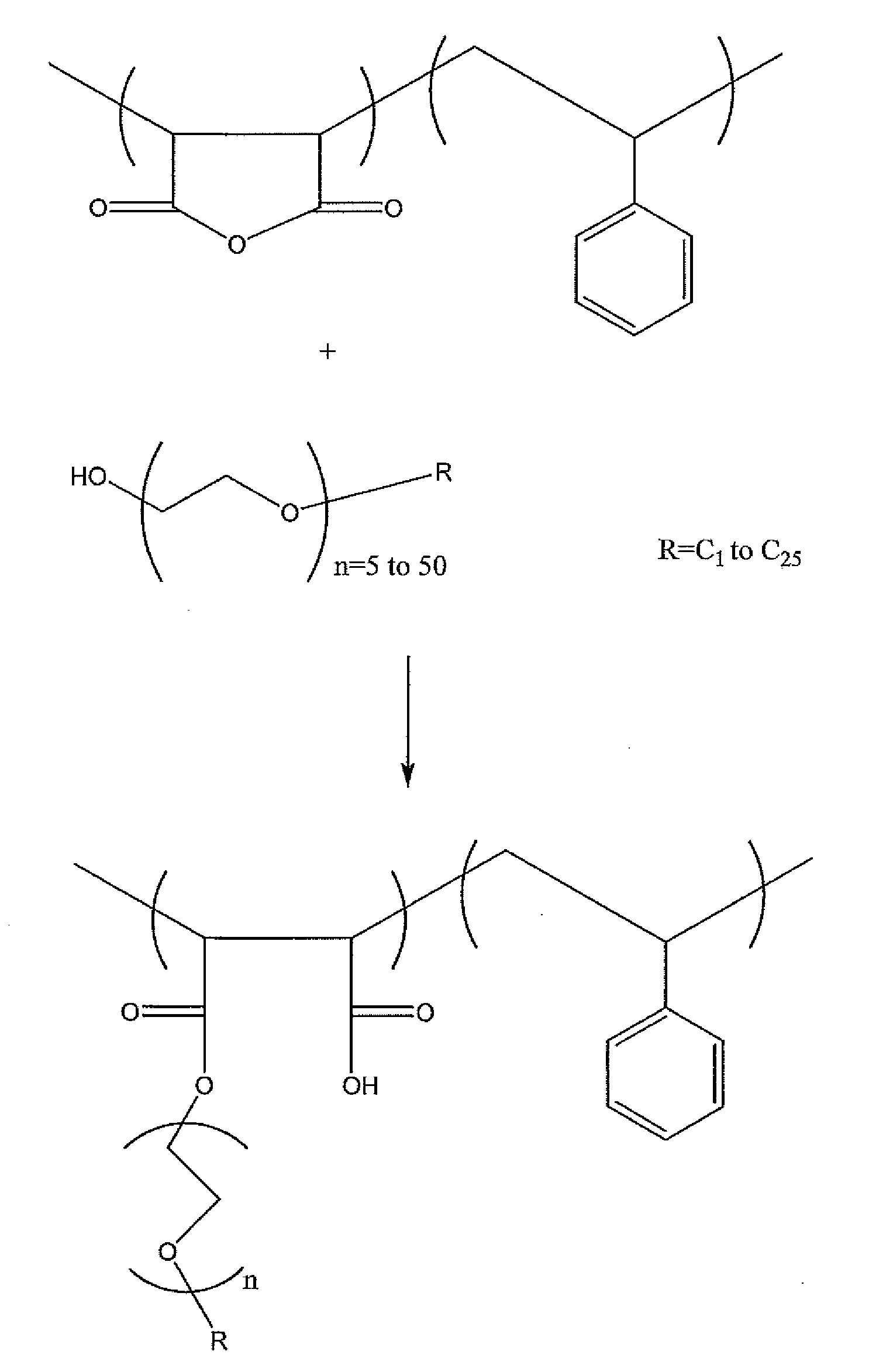 Polystyrene/polyethylene oxide copolymer cell size enlarger for foam