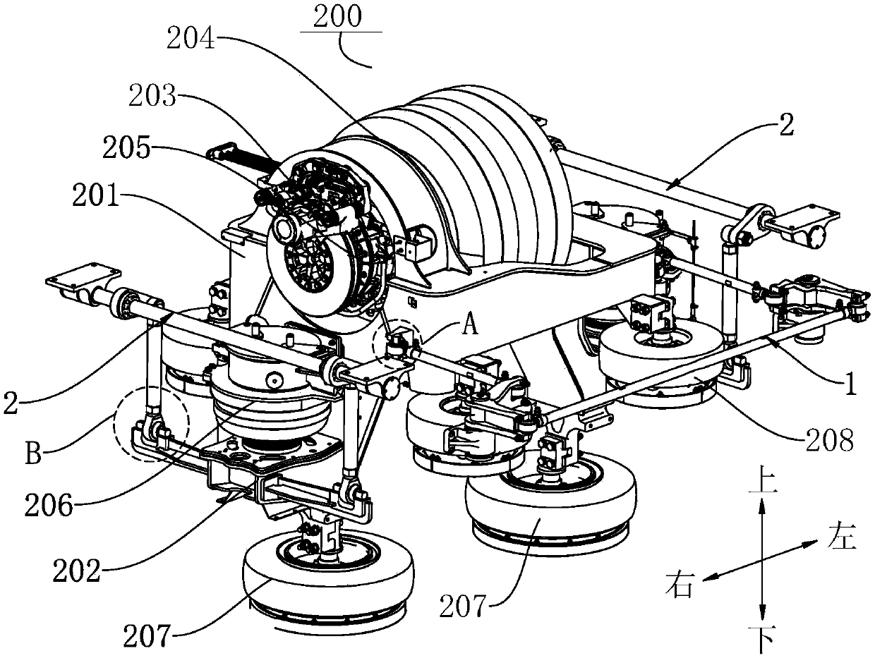 Traction system for straddle monorail train and straddle monorail train