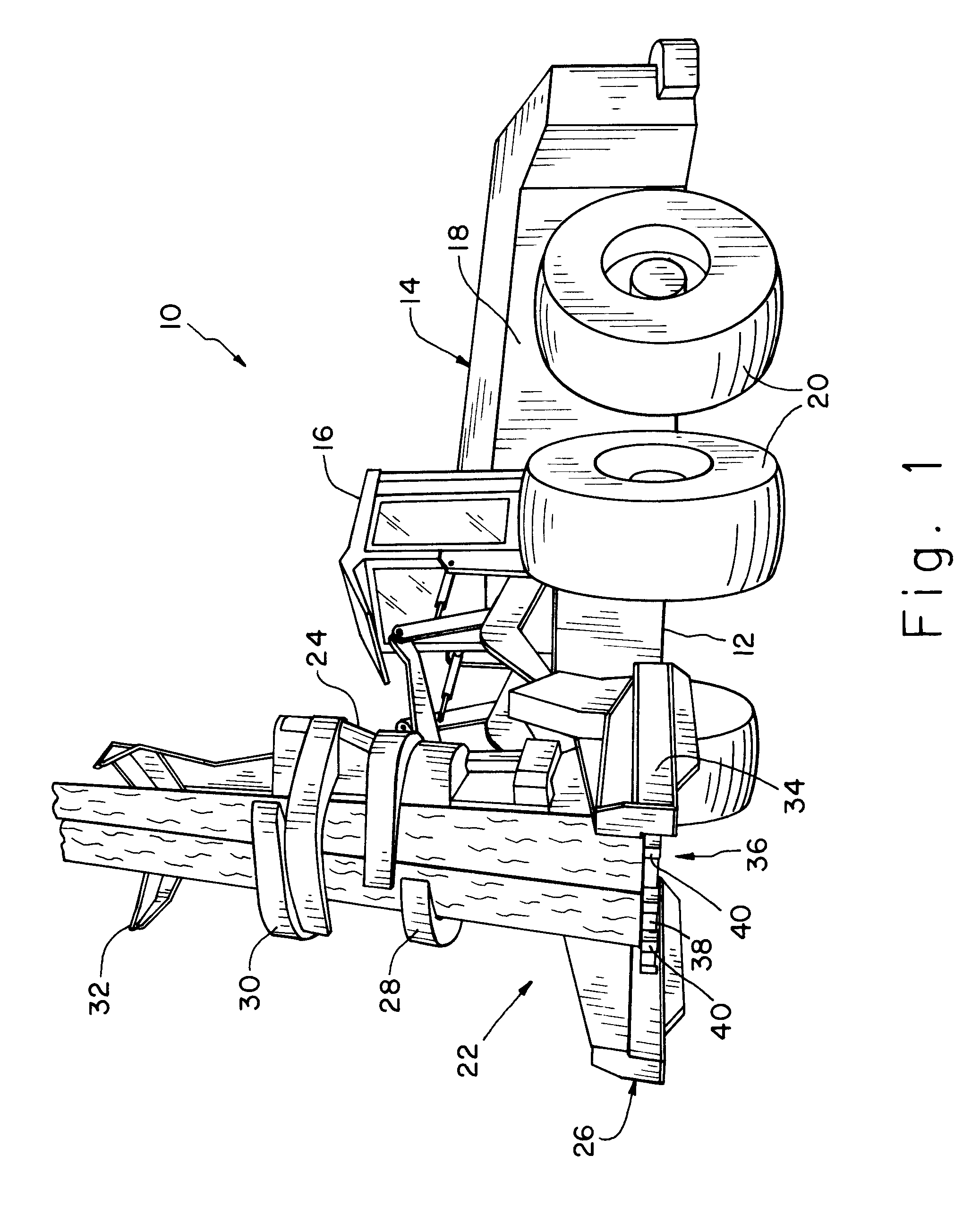 Tree counter for a saw head in a tree feller