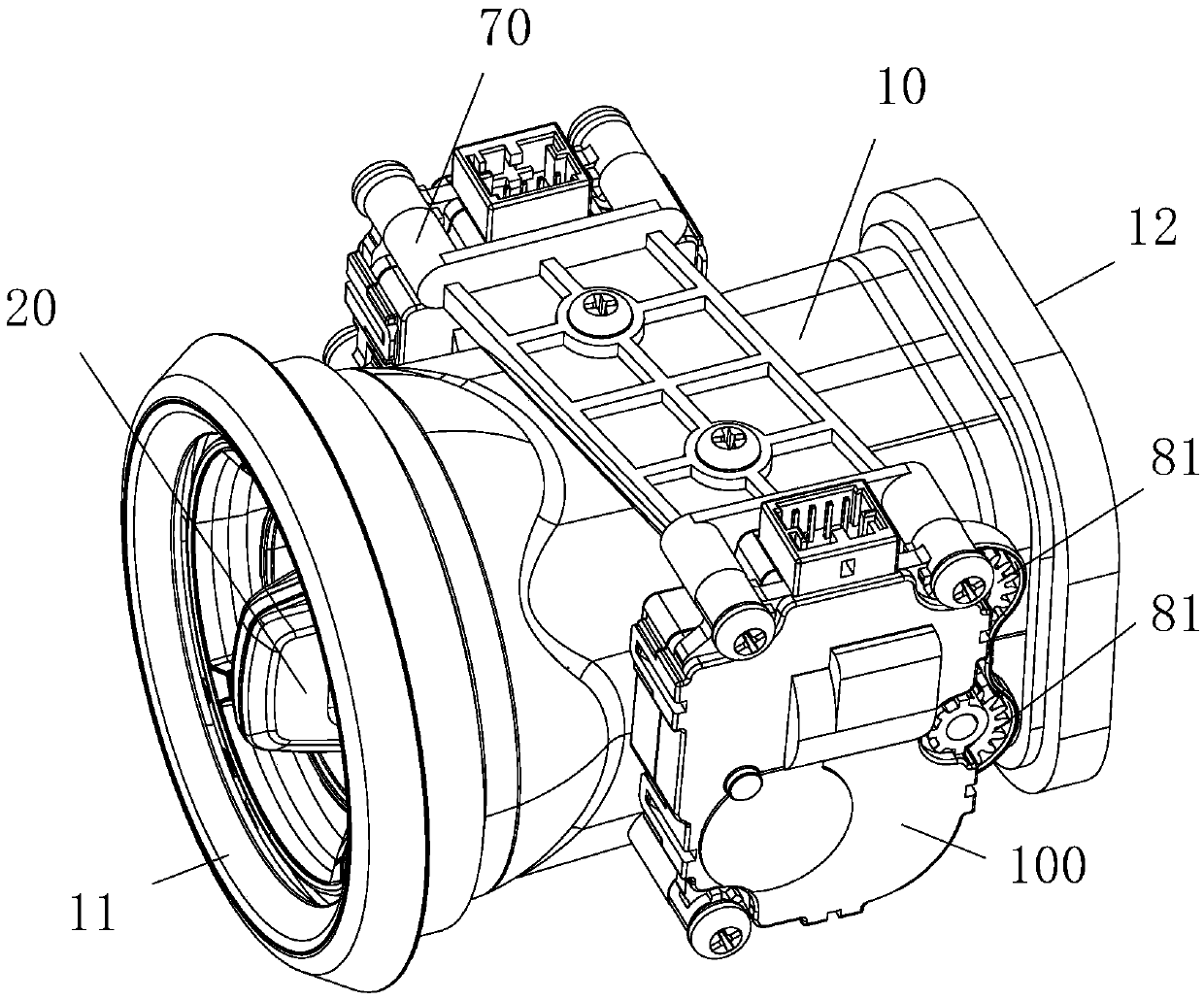 Gas circuit control mechanism of air conditioner of automobile