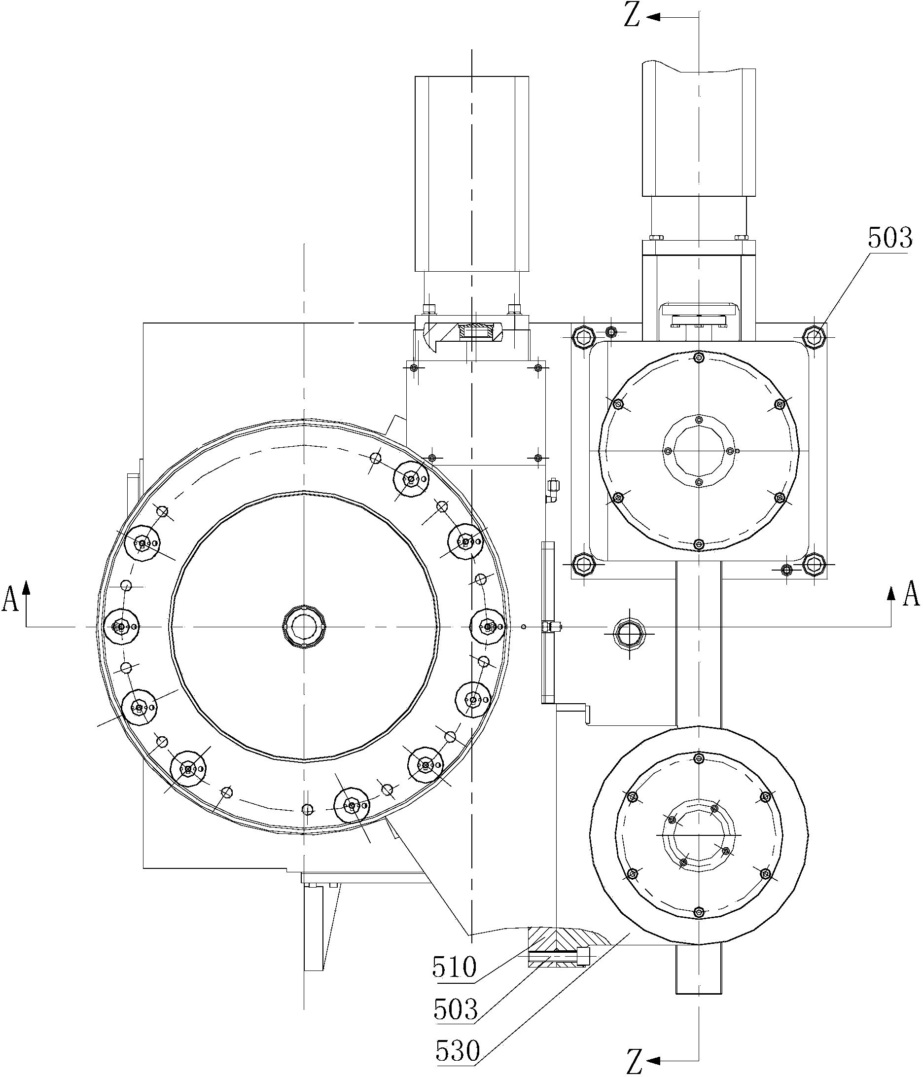 Rotary table transmission device of numerical control spiral bevel gear milling machine