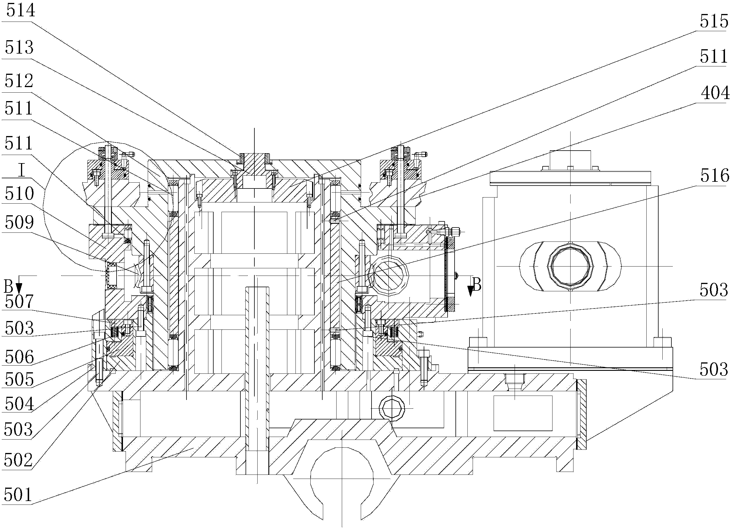 Rotary table transmission device of numerical control spiral bevel gear milling machine