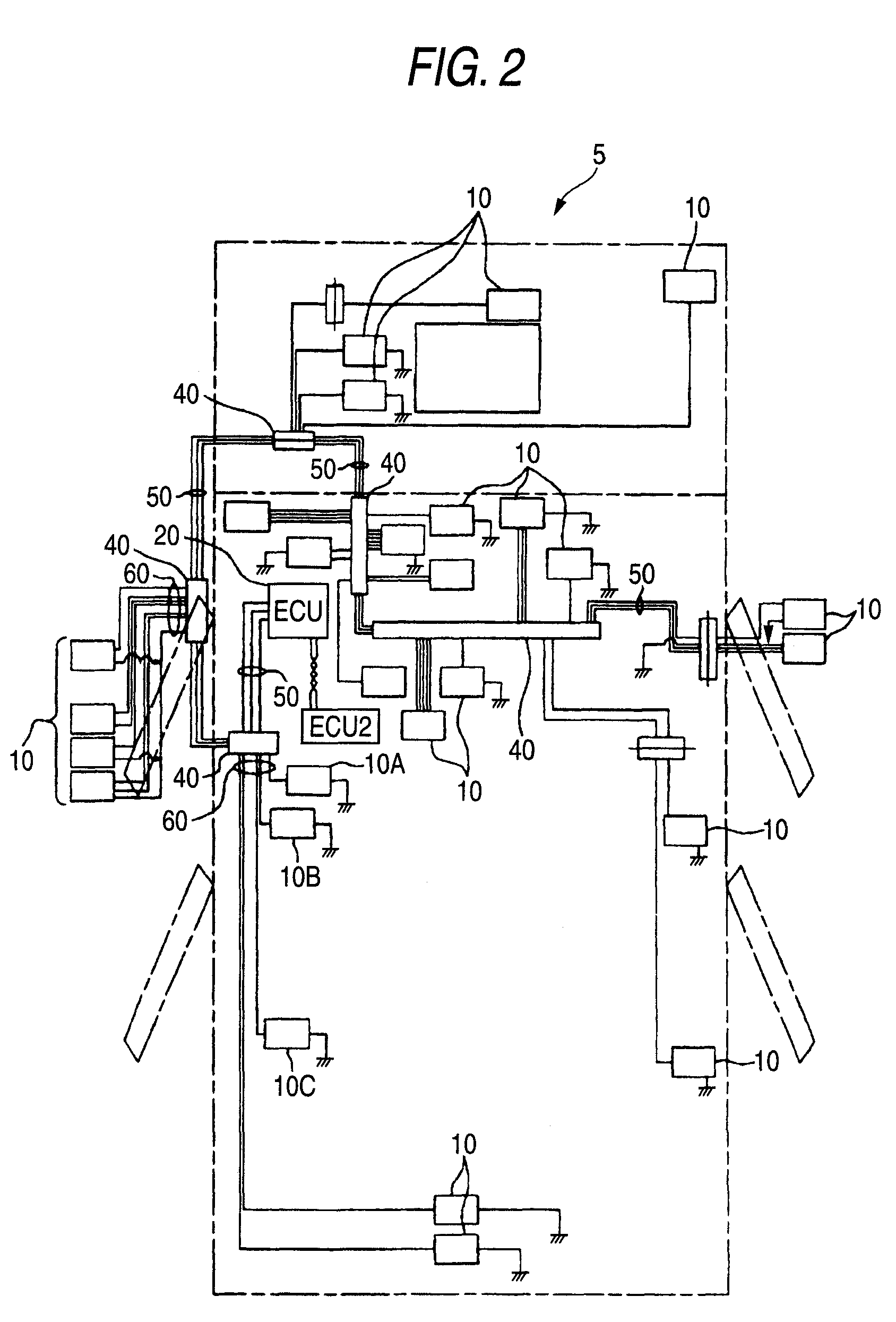 Relay connector unit and electronic device control system