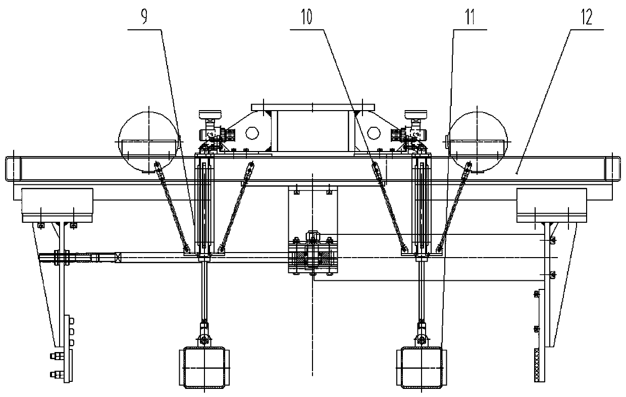 A brick yarding device that can automatically leave forklift holes