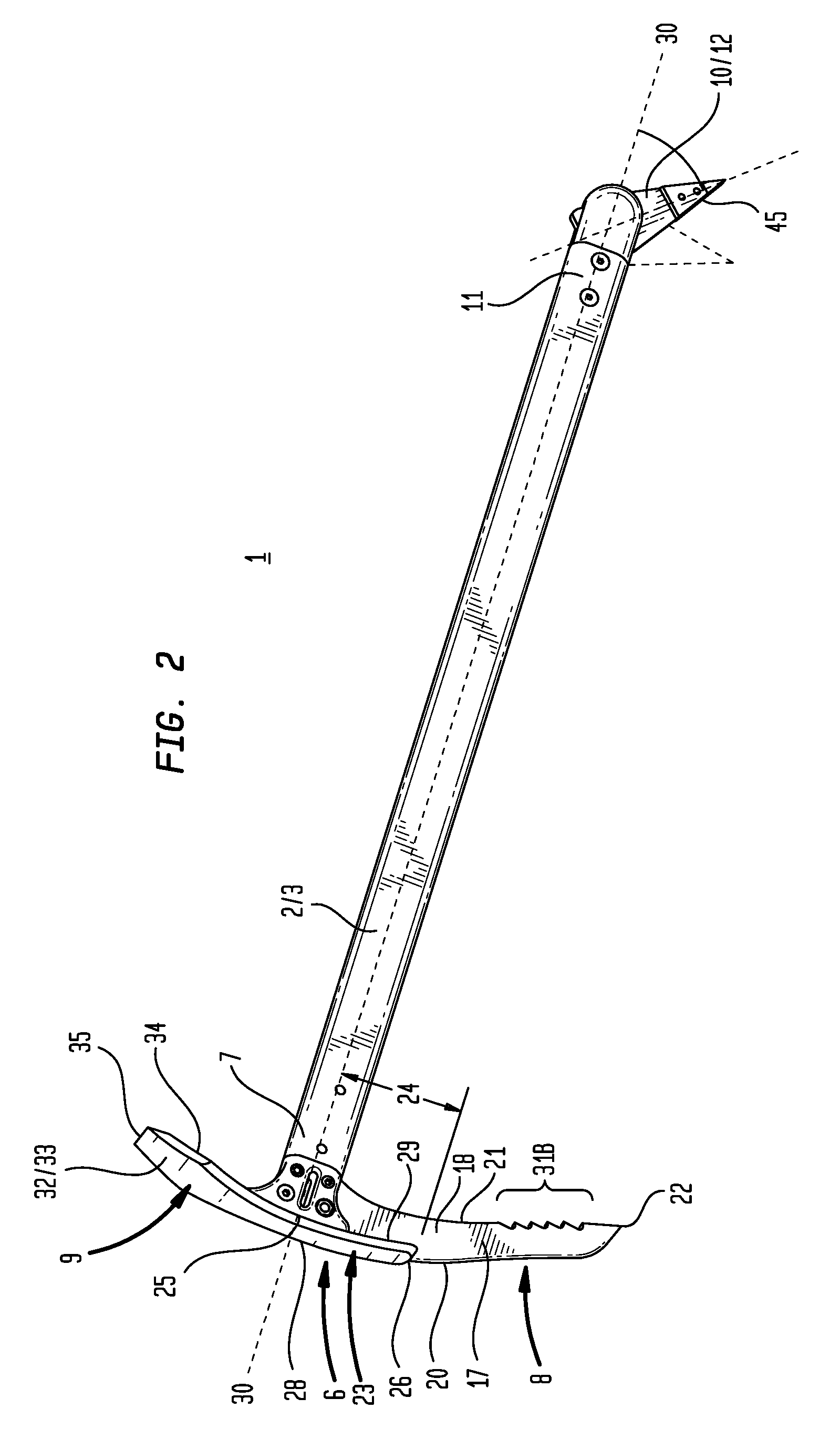 Multi-purpose ice axe including rotating spike