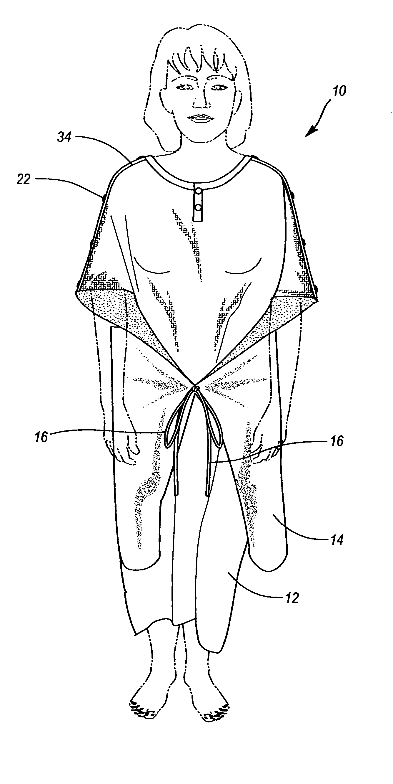 Hospital gown with enhanced privacy features