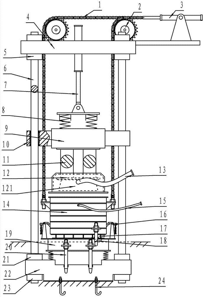 Novel carbon product vibration forming machine