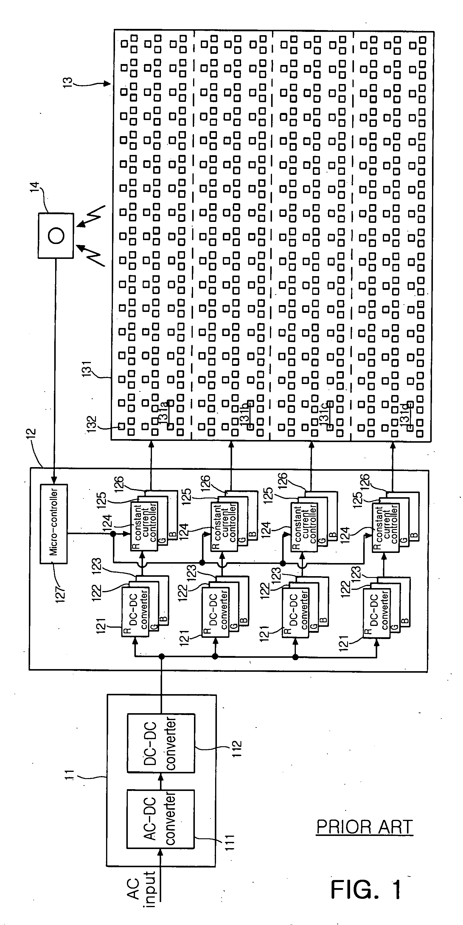 Liquid crystal display driving system having light emitting diodes