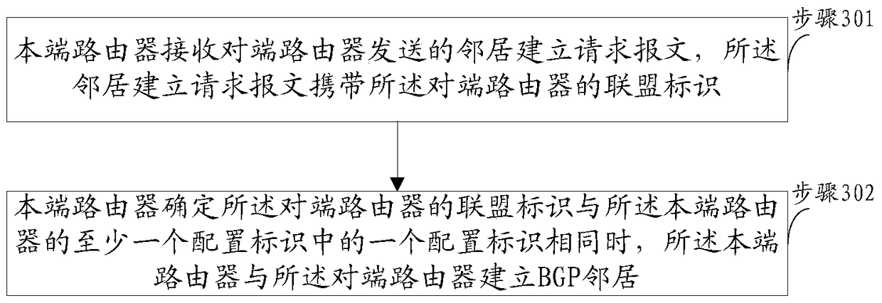 Method and device for establishing a bgp neighbor