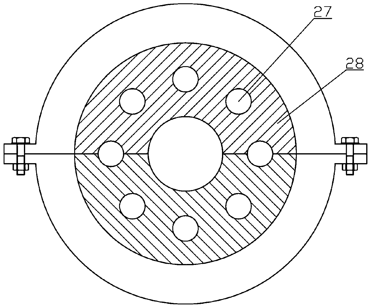 Marine thrust bearing energy dissipation damper and assembling method thereof