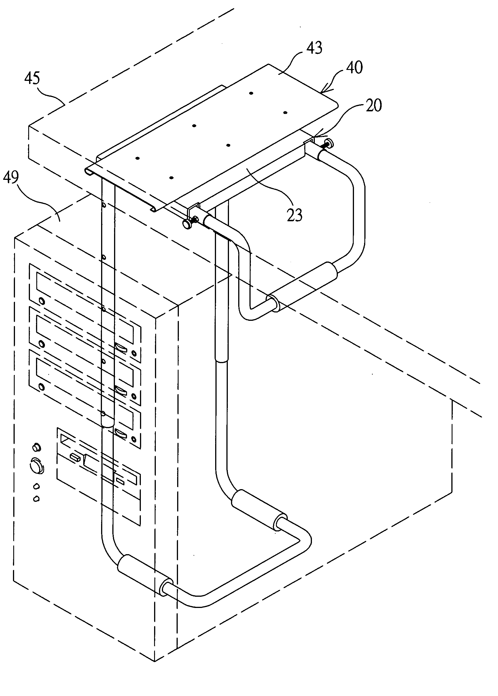 General computer host mounting shelf