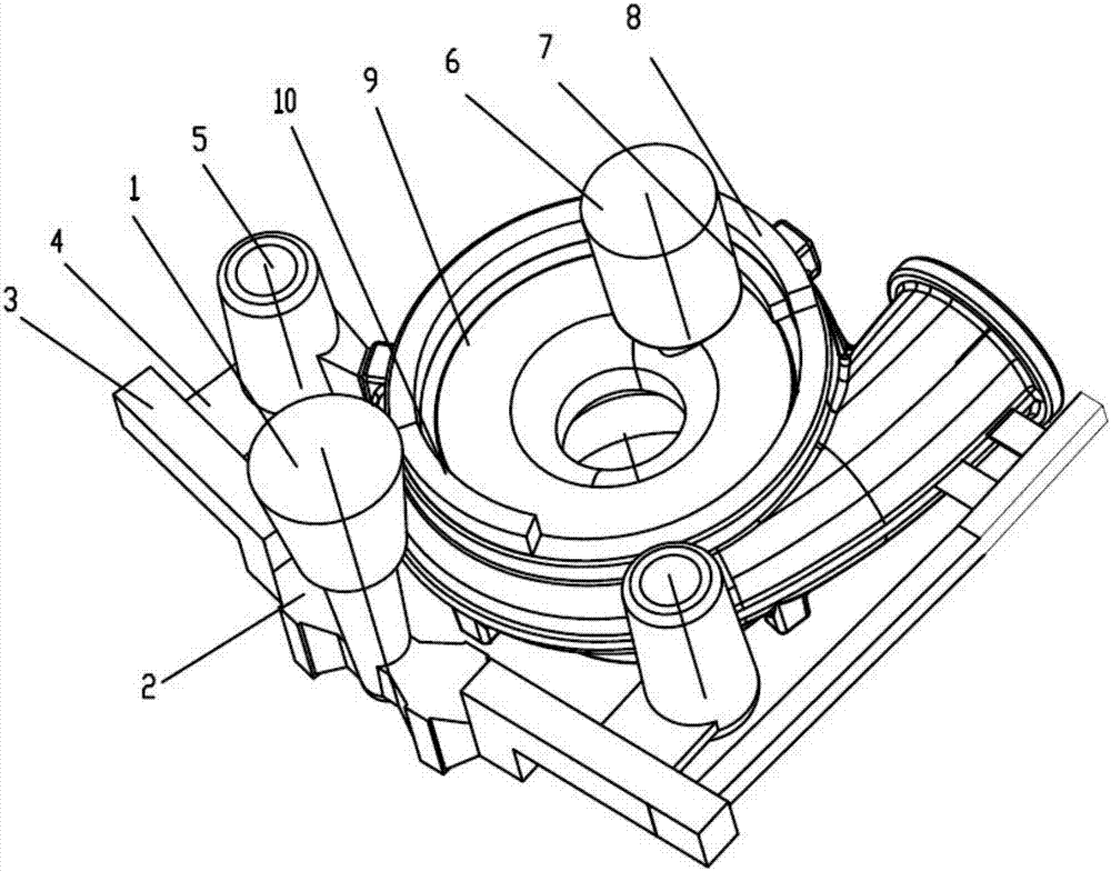 Casting die avoiding press shell interior shrinkage porosity