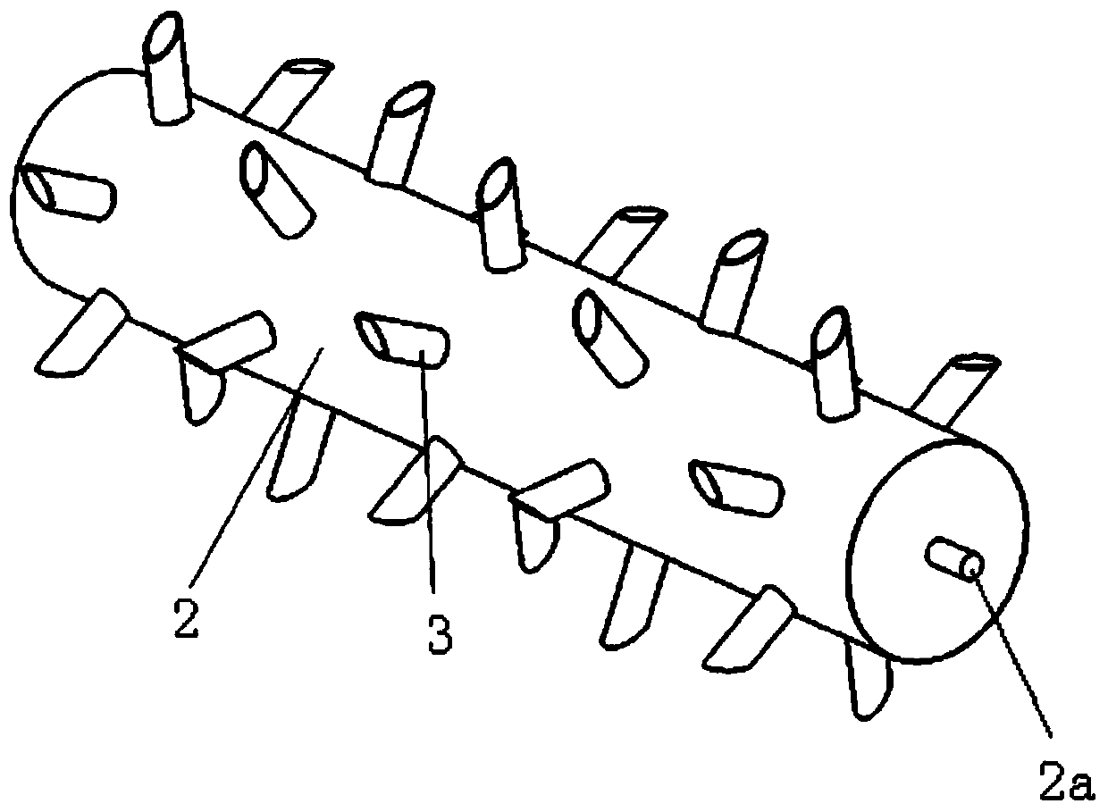 Traction-type continuous punching and surface profiling leveling device for transplanting work