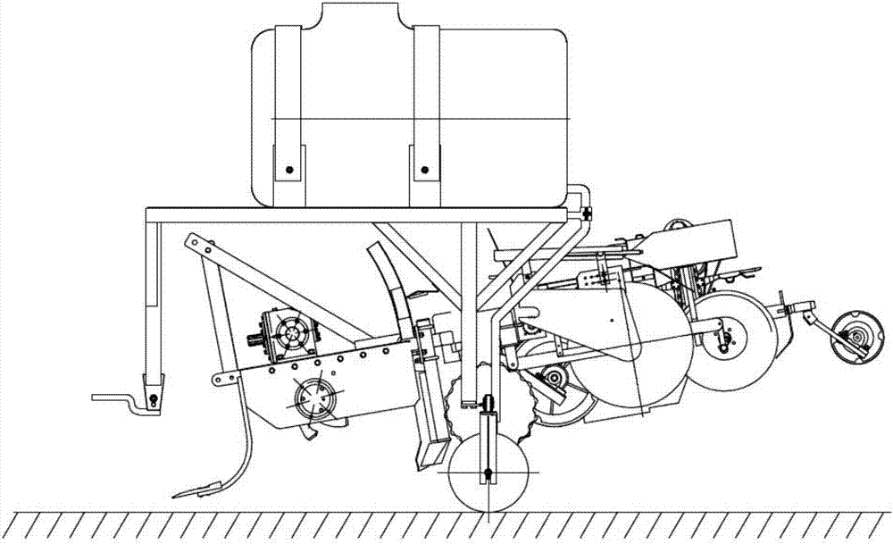 A traction-suspension combined type can sit on the water sweet potato compound transplanter