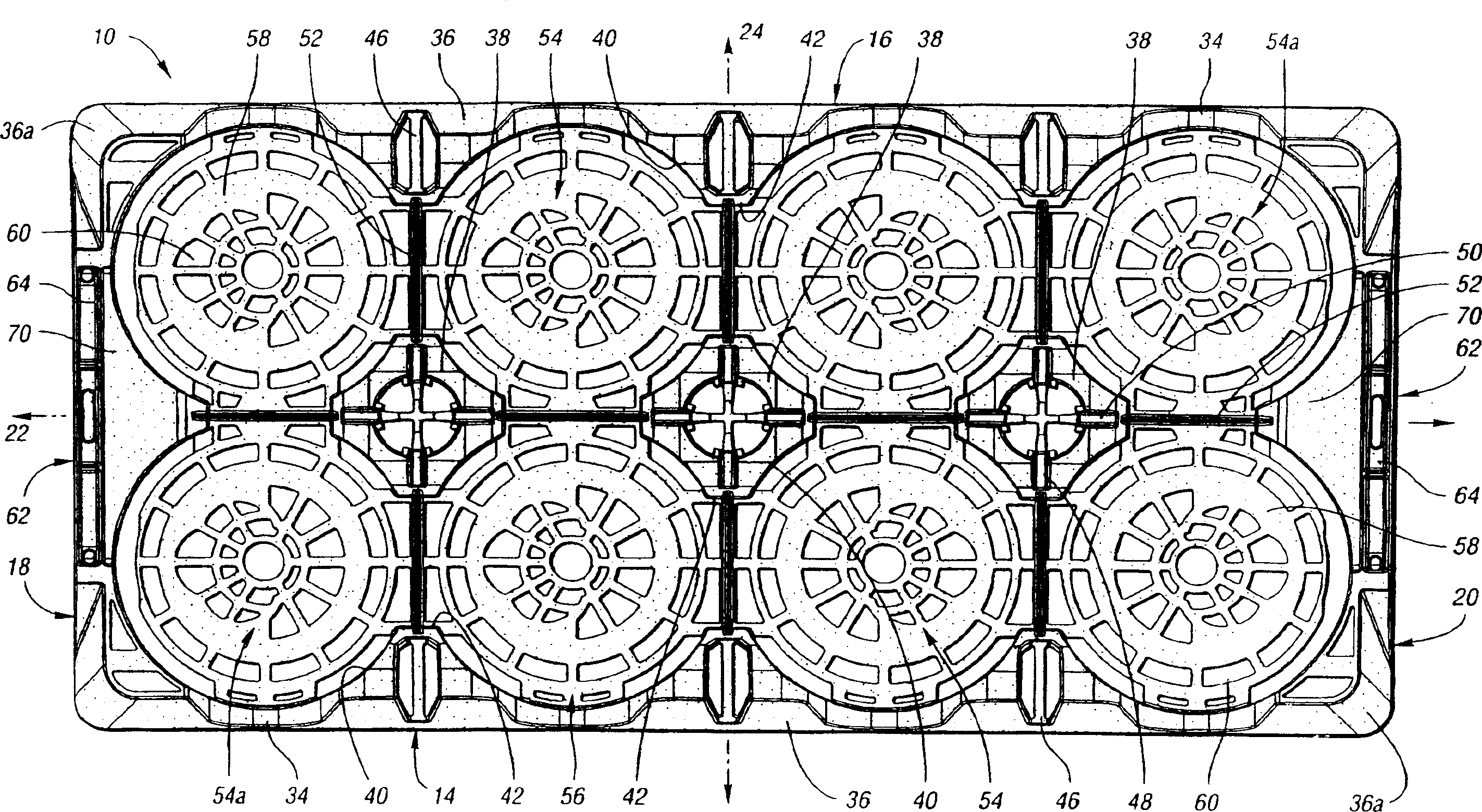 Stackable low depth tray