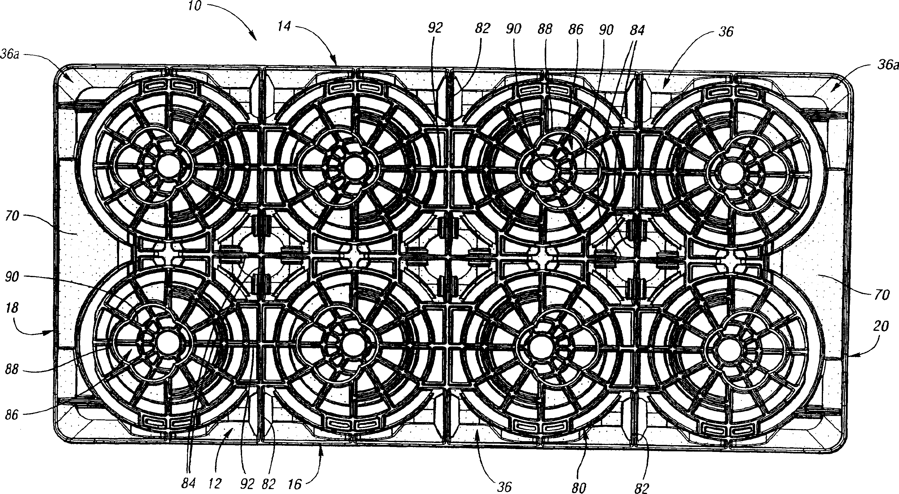 Stackable low depth tray