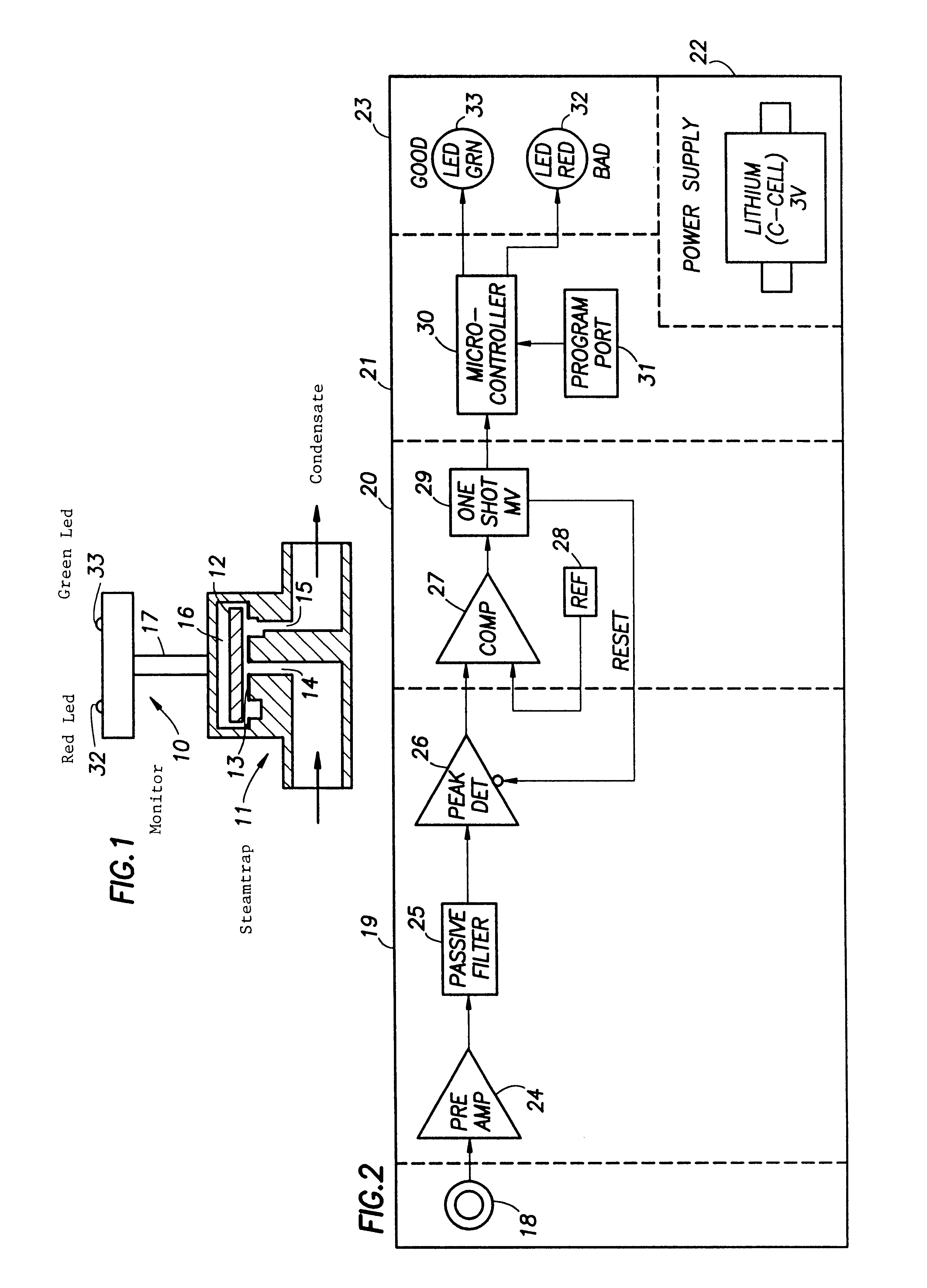 Self-contained steam trap monitor