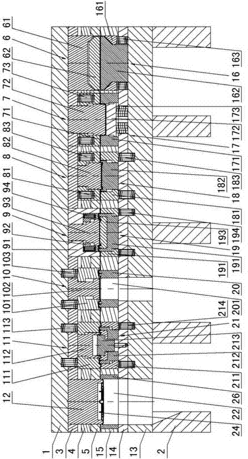 Filter sealing plate continuous punch forming die and feed mechanism