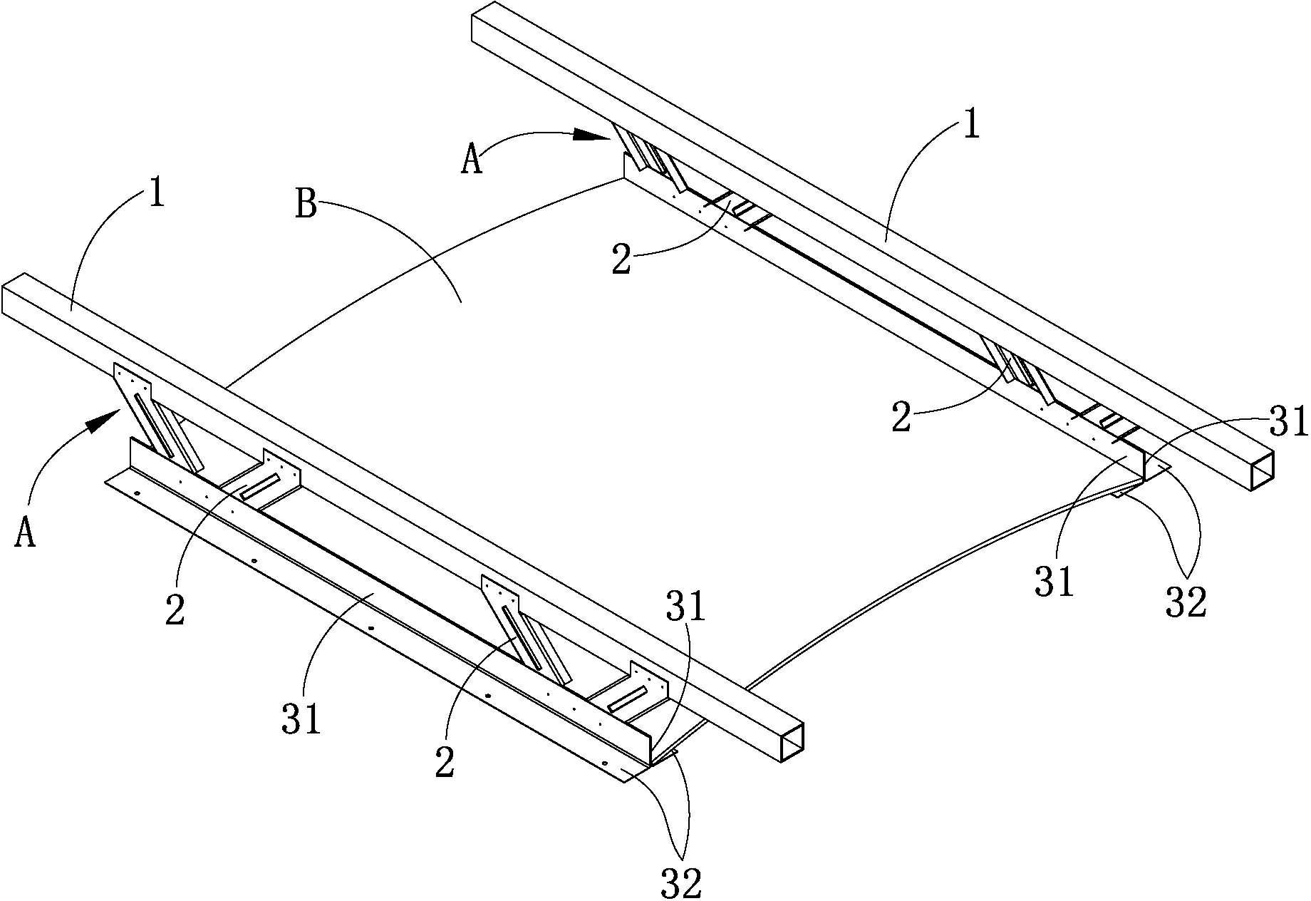 Lightweight steel construction roof