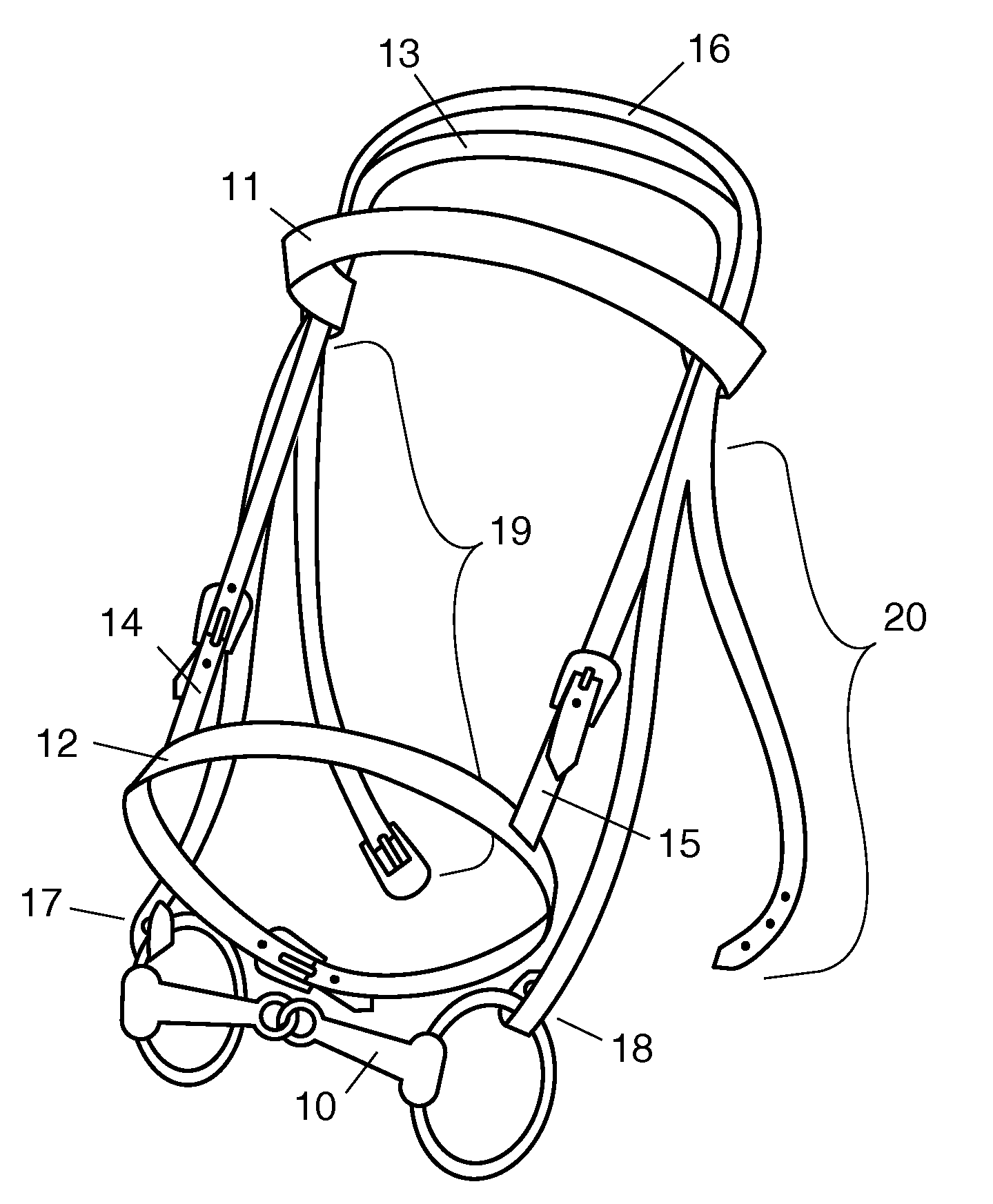 Contoured construction for improved fit in horse bridles