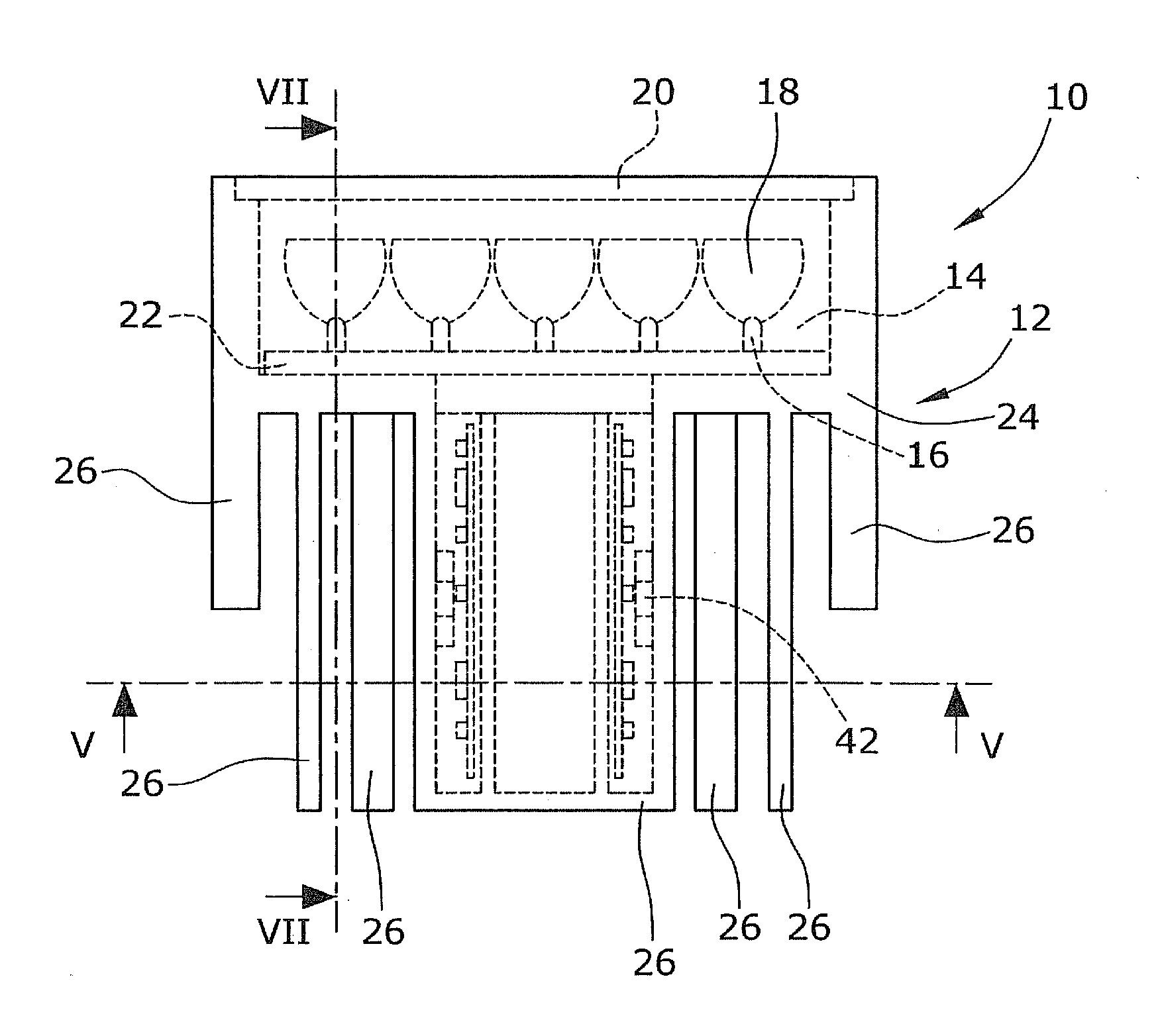 Device for generating a cooling air flow in a preferential flow direction for cooling electrical components