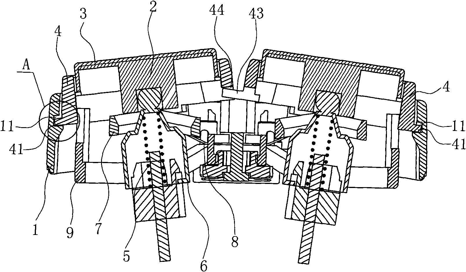 Floating structure of rotary type electric shaver