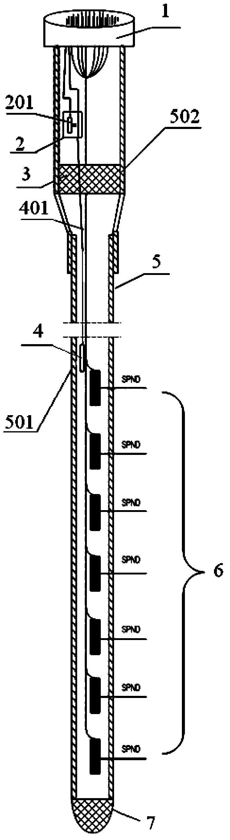 Detection apparatus for neutron flux and temperature of reactor core