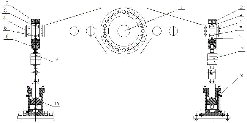 Hydraulic balance loading large torque static calibration device