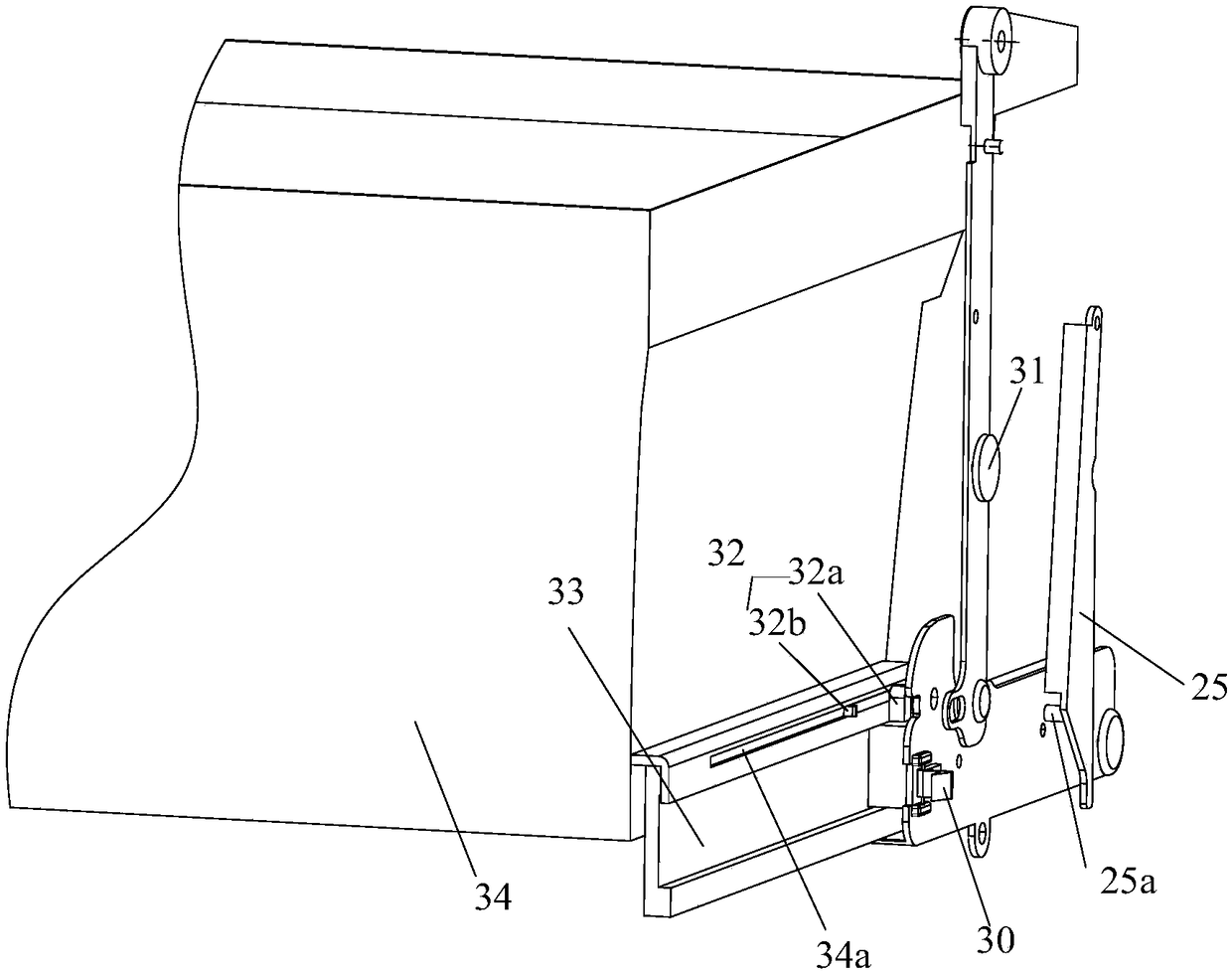 Drawer capable of rising and falling and refrigerator